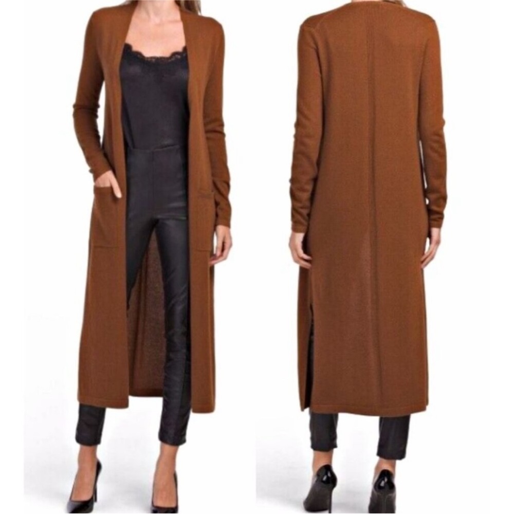 Theory Women's Brown Long Cardigan